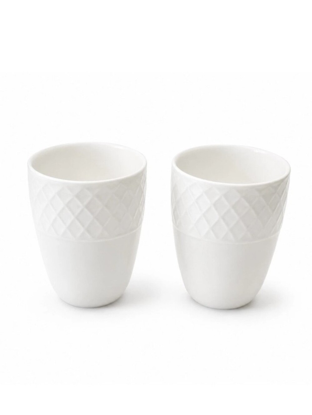 Mikasa Trellis Set of TWO Cups Bone China White 16 oz Mugs